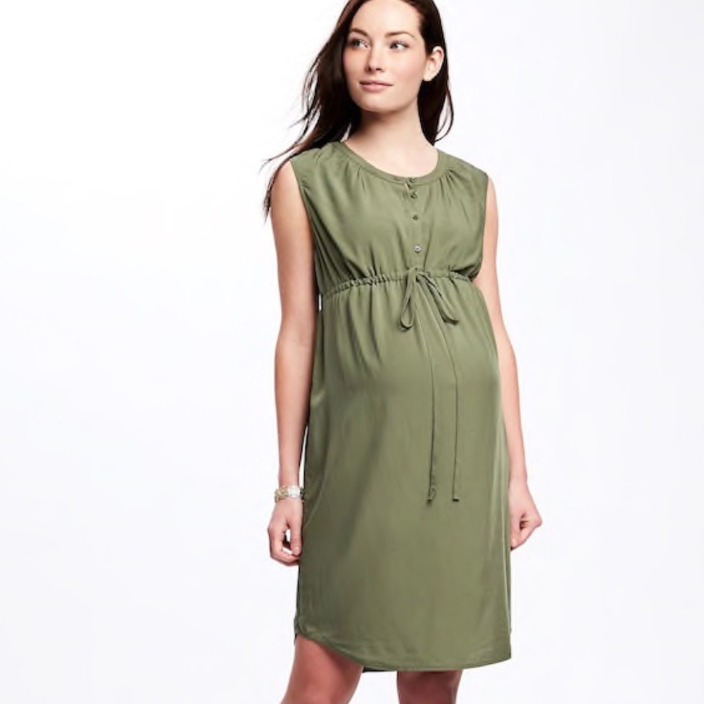 Maternity Shirred Shirt Dress
