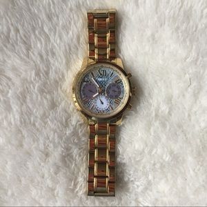 Guess Gold & Blue/Silver Face Watch