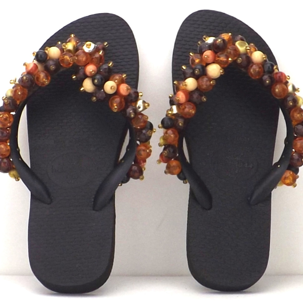 womens beaded Havaianas Brazilian sandals thongs