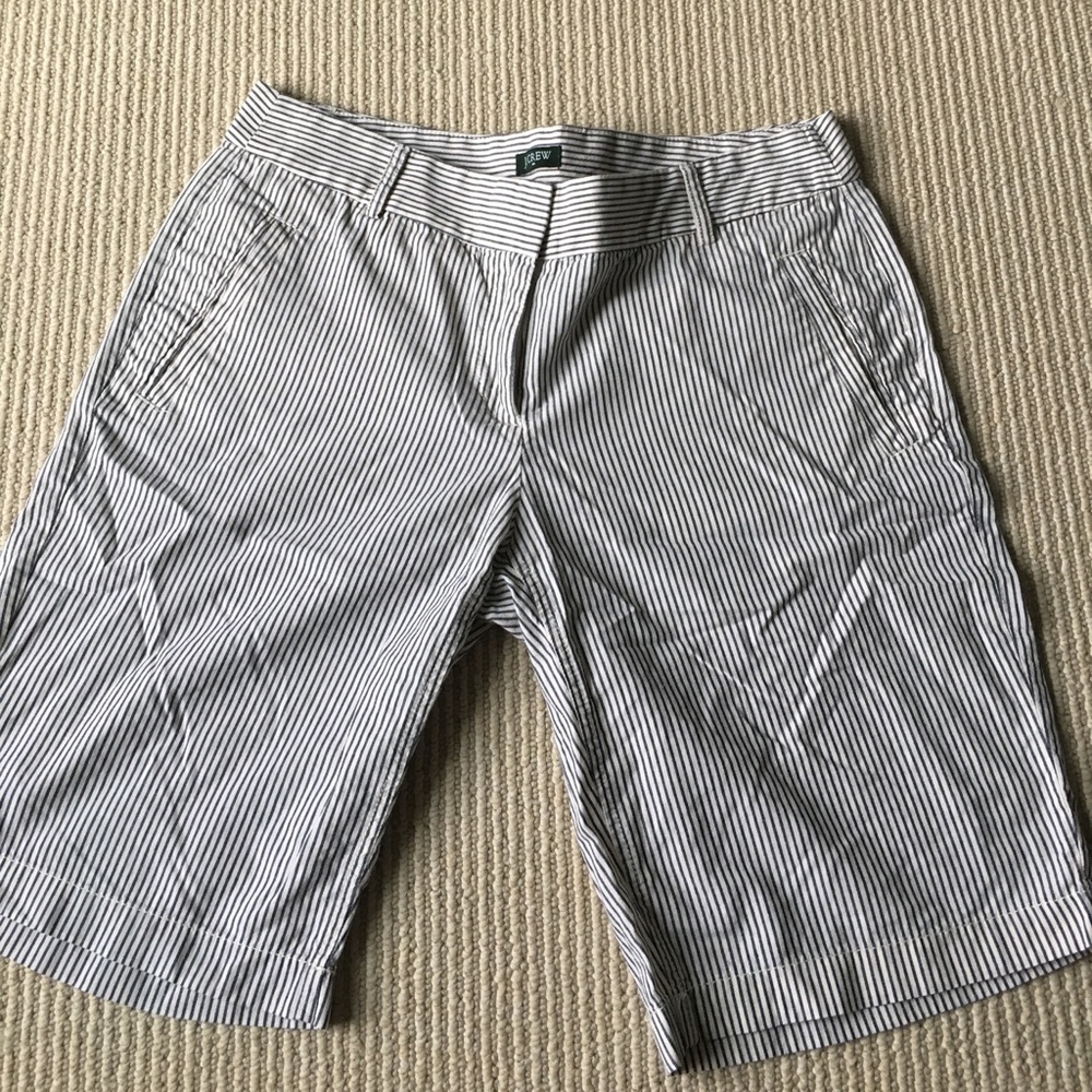 J. Crew linen striped Bermuda shorts size 4