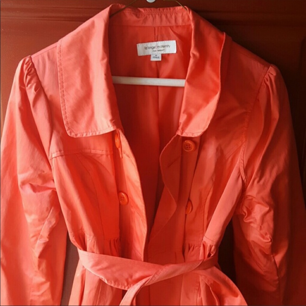 Peach Maternity Trench Coat