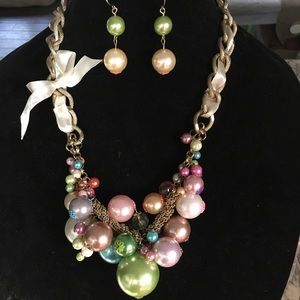 Easter Statement Necklace Pearls