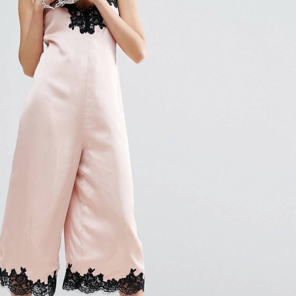 ASOS Boudoir Lace Trim Jumpsuit