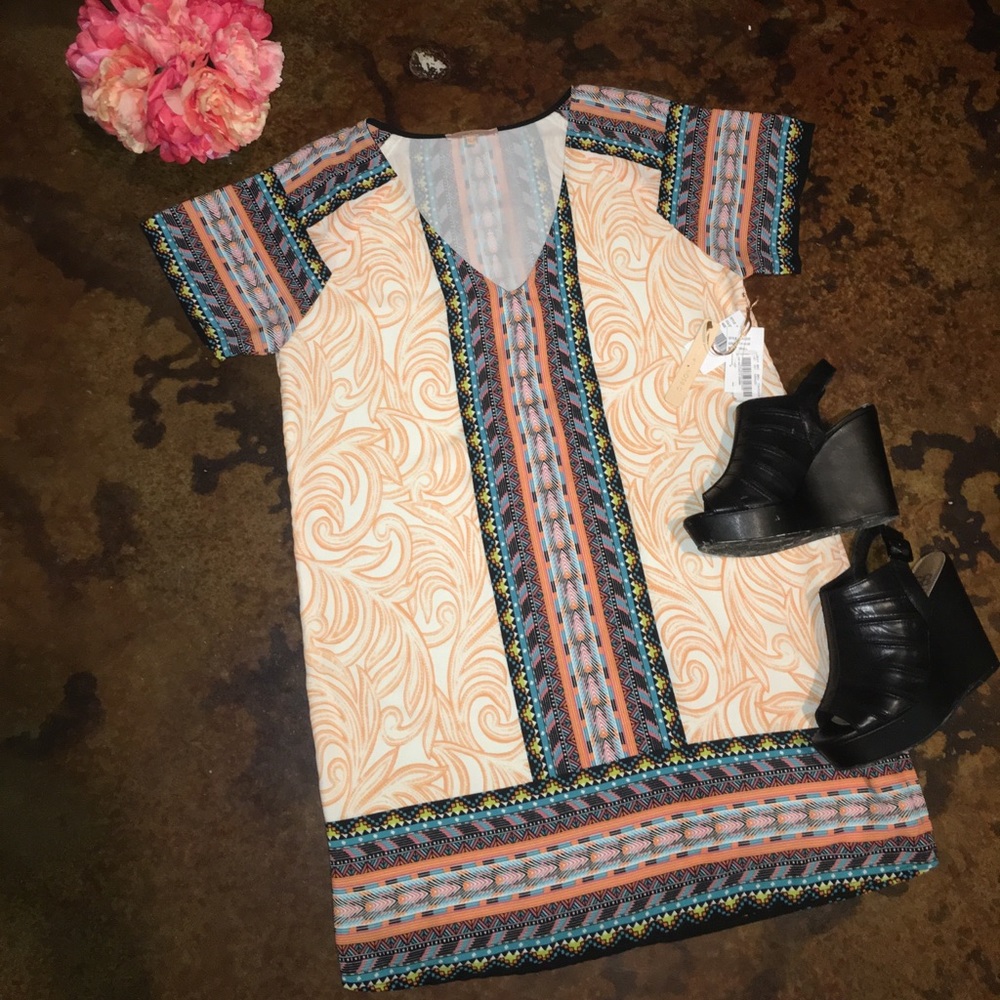 Gibson & Latimer patterned short sleeve dress