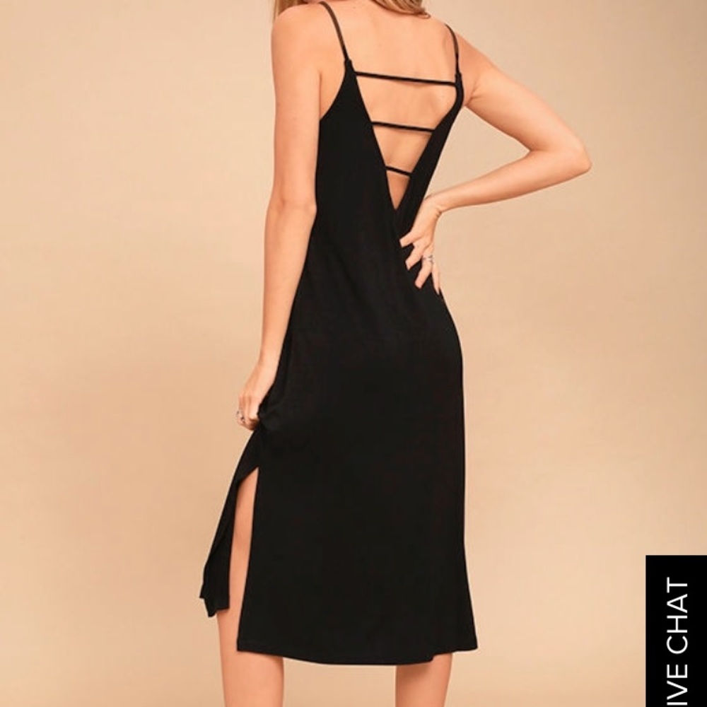 RVCA Bottleneck Black Midi Dress XL NWT