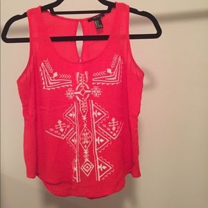 Red tank top blouse