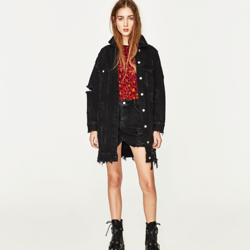 Long denim jacket