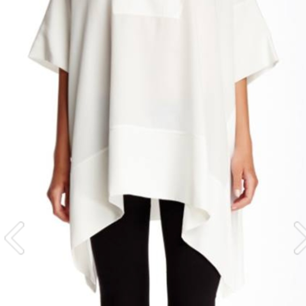 NEW with tags! VINCE 100% White Silk V-Neck Poncho