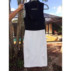 White and black work dress! Fully lined