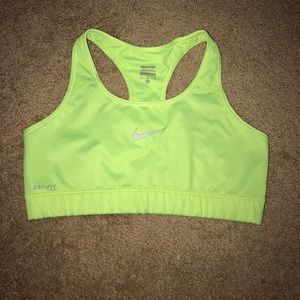 Neon Yellow Nike Sports Bra
