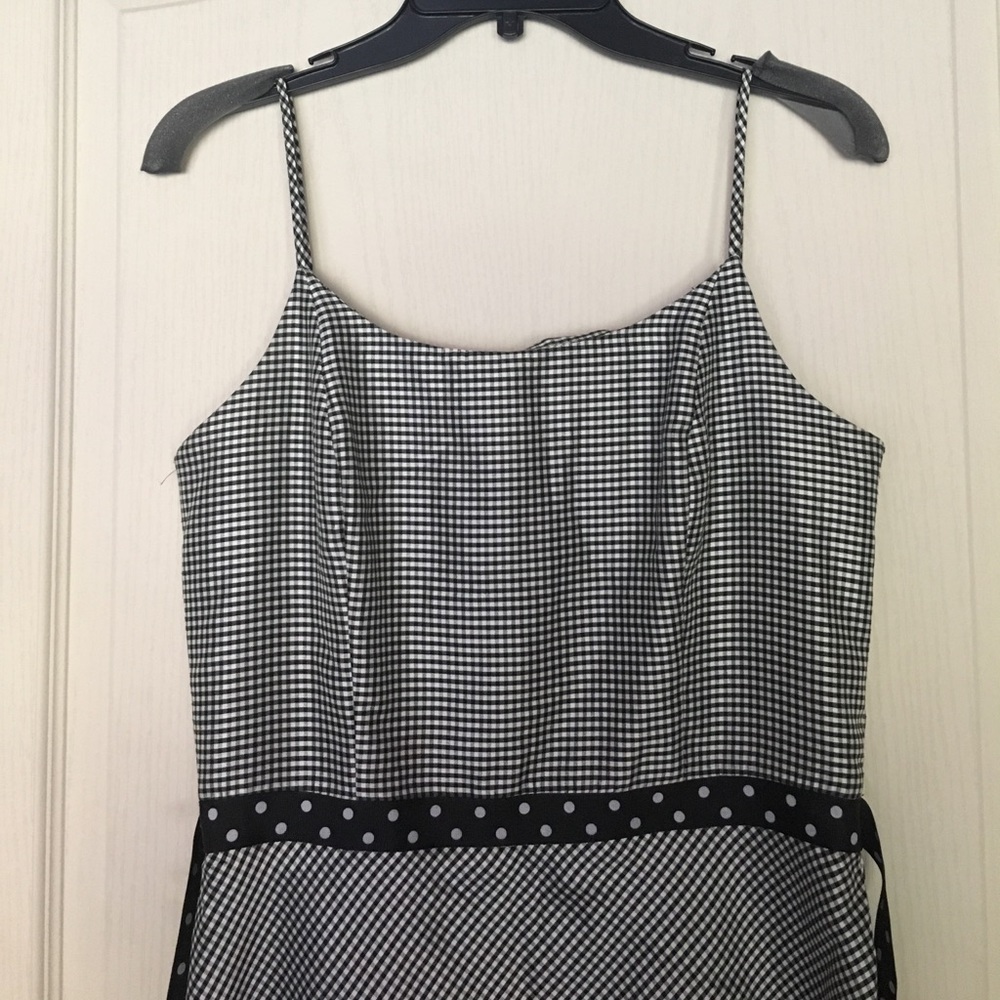 Black and white Gingham thin strap dress.