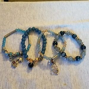 4 PC BEADS BRACELETS