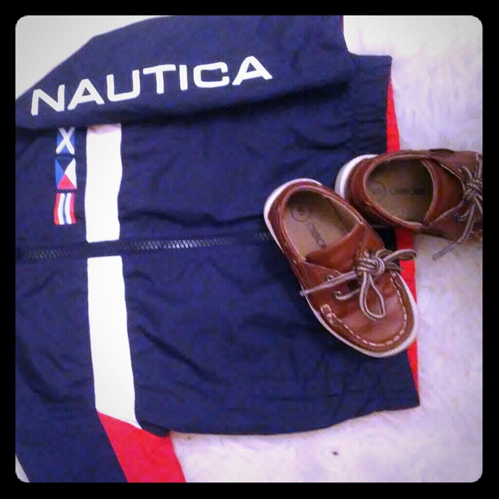 Nautica Navy White and Orange Windbreaker