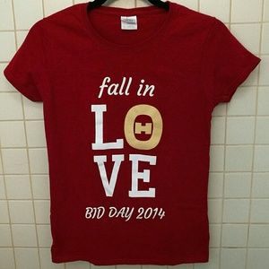 Red Fall in Love Theta T-Shirt