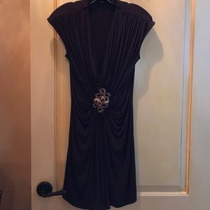 Sky L Jeweled dress brown