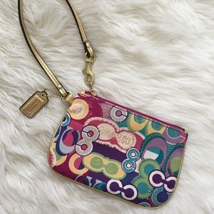 COACH Poppy Pop C Graffiti Wristlet