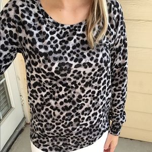 Express B&W Leopard Print tunic