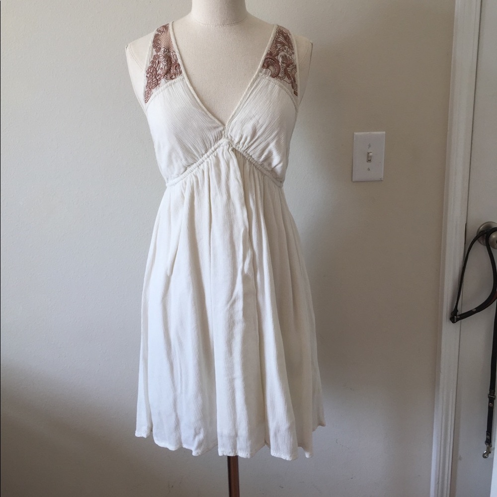 Off- white open back dress