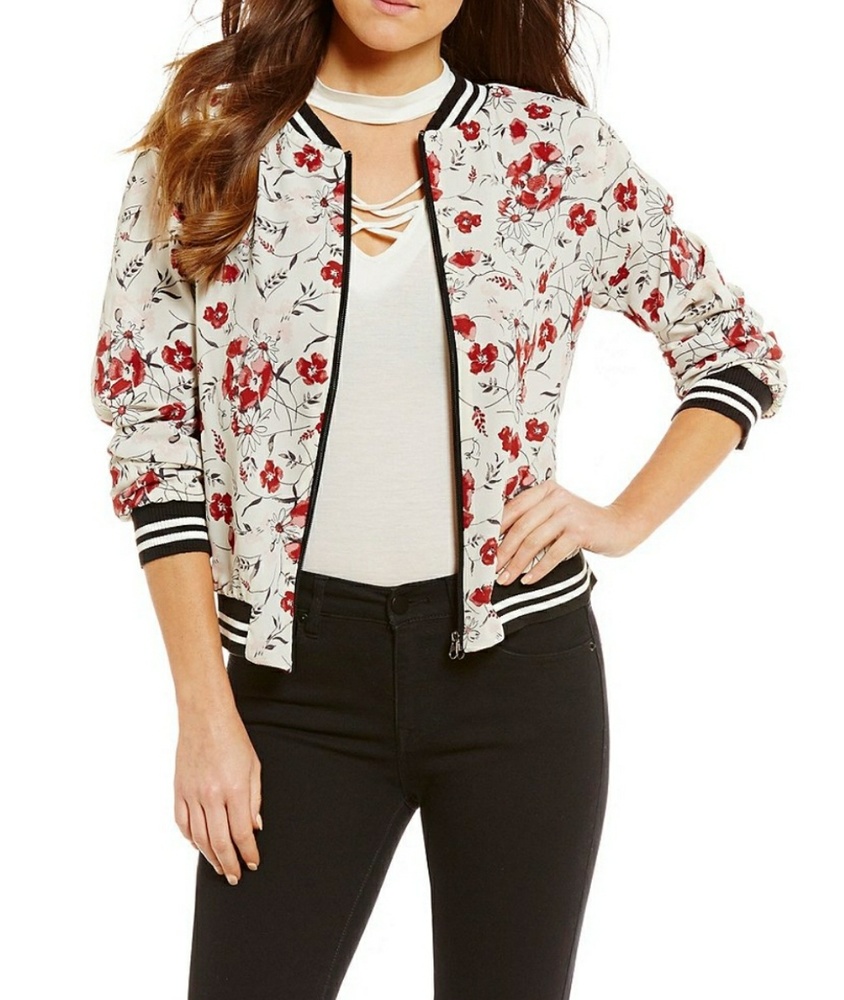 Floral REVERSIBLE Bomber Jacket 1 Left! - Picture 1 of 6