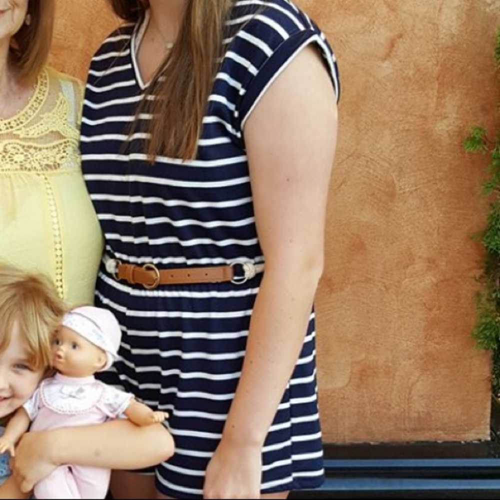 Navy Striped YA brand romper