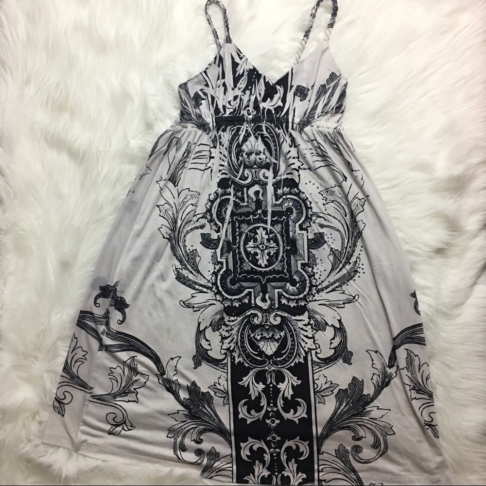 Braided strap midi dress with rime-stones!😍