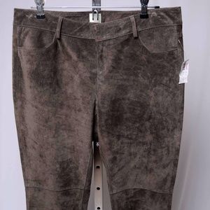 Ecru women's NWT brown suede pant sz 8