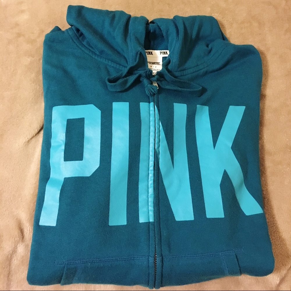 PINK Victoria's Secret - Teal Zip Up Hoodie 💙💚