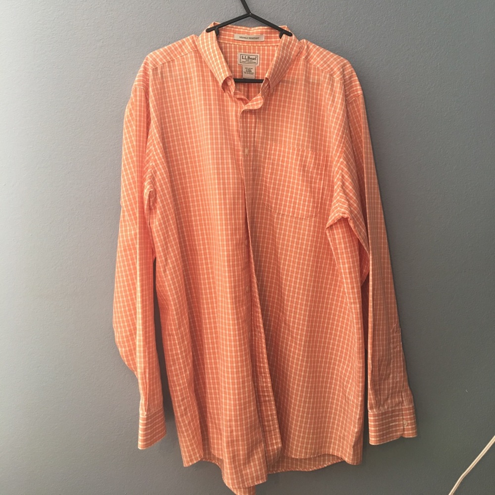 Orange Checkered Button Down Shirt