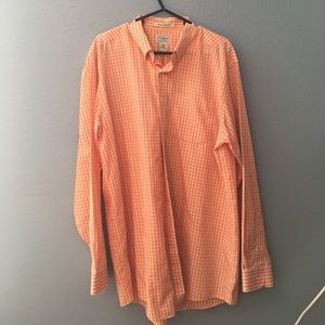 Orange Checkered Button Down Shirt