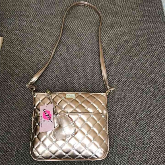 Betsey Johnson Handbags - Betsey Johnson rose gold crossbody purse
