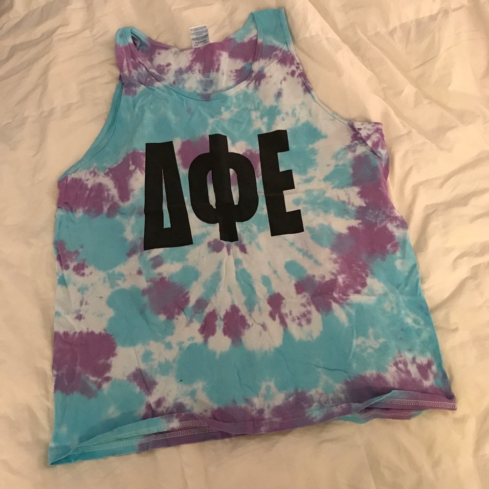 Gildan DPhiE tie dye tank