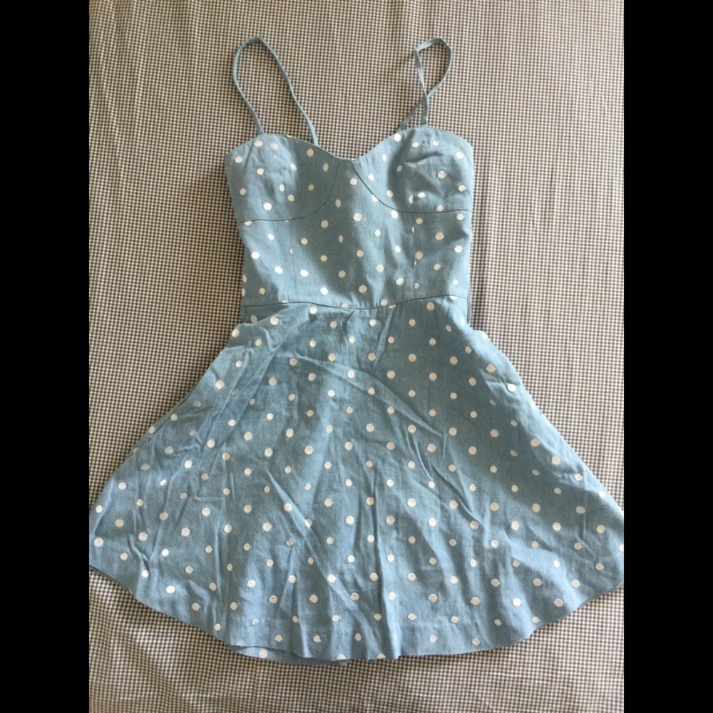 DV polka dot blue dress size small new
