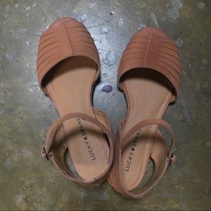 Lucky Brand Tan Peeptoe Sandals