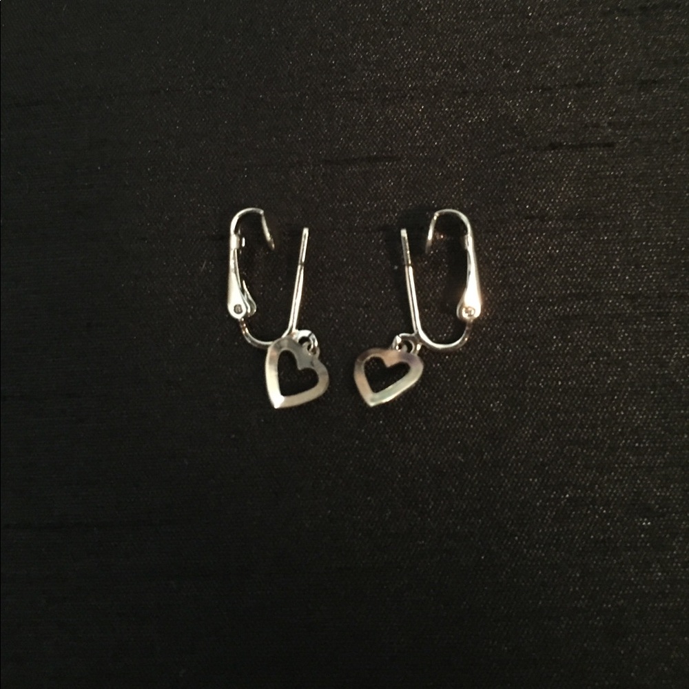 Metal heart clip on earrings