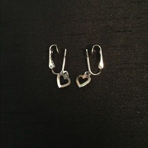 Metal heart clip on earrings