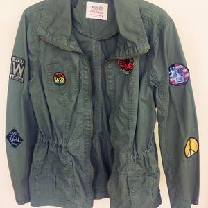 26 International Olive Green Utility Jacket,Size:M