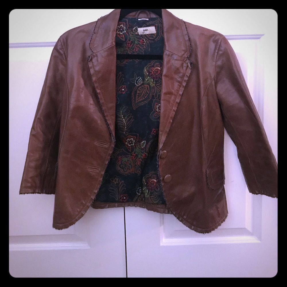 June cropped leather jacket