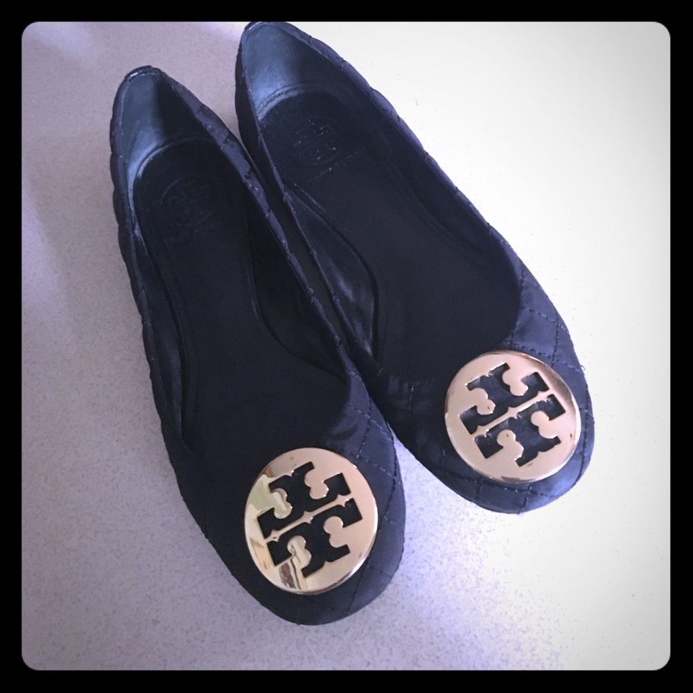 Quilted black Tory Burch flats 7