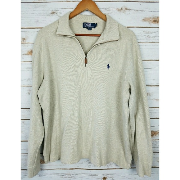 Polo Ralph Lauren Other - Polo by Ralph Lauren Cream Half Zip Knit Pullover