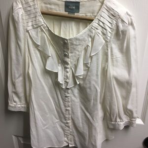 RESERVED Anthropologie Maeve cream size 2 blouse