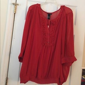 Sheer shirt with matching tank (attached)