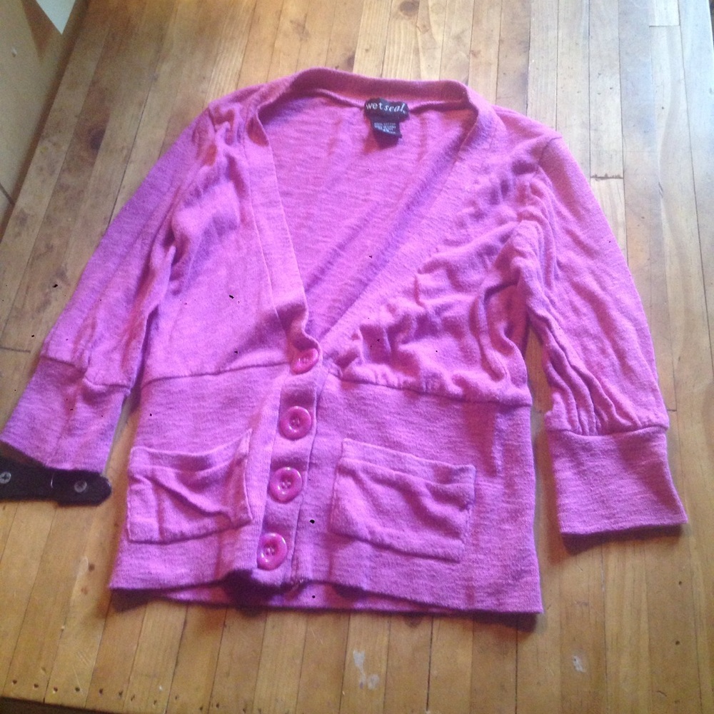 pink cardigan