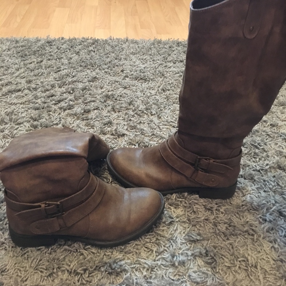 Brown high boots from famous footwear
