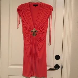 Sky orange Fleur de Lis jeweled dress sexy!