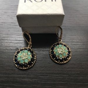 Blue jeweled earrings