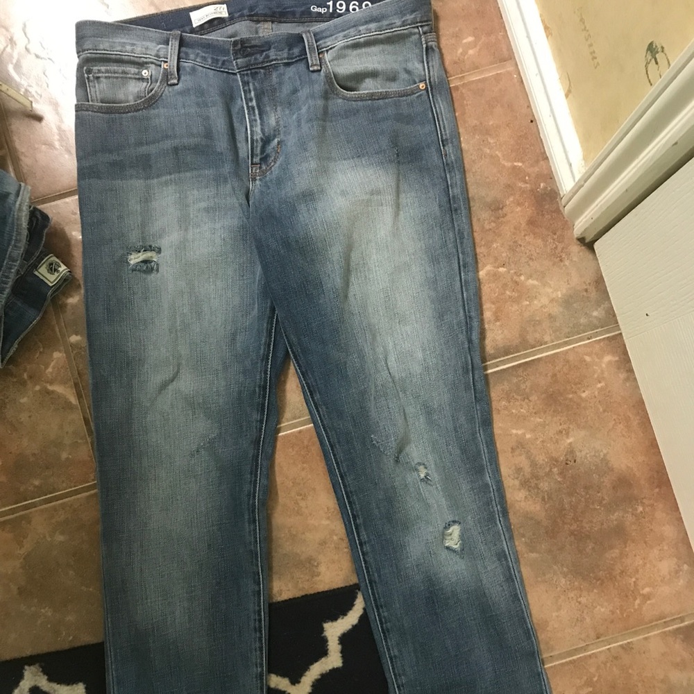 Distressed Gap sexy bf jeans