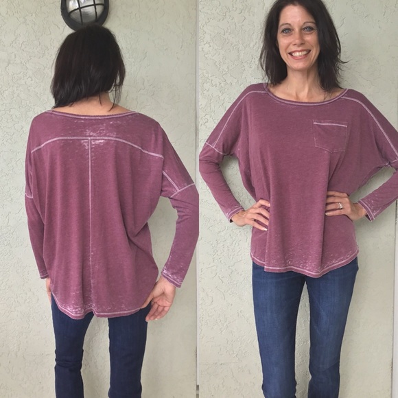 Small Wine Mineral Wash Tunic - Picture 3 of 3