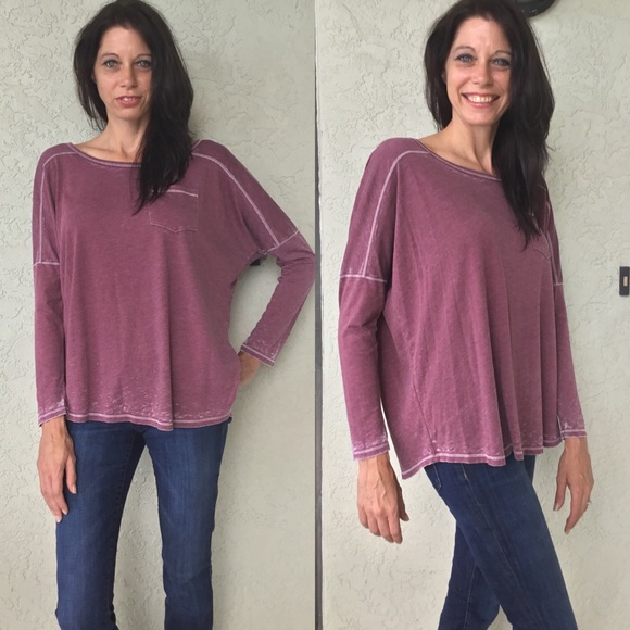 Small Wine Mineral Wash Tunic - Picture 2 of 3