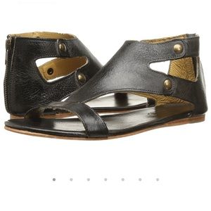 BED|STU black leather sandals