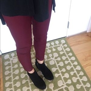 Maroon ankle dress pants